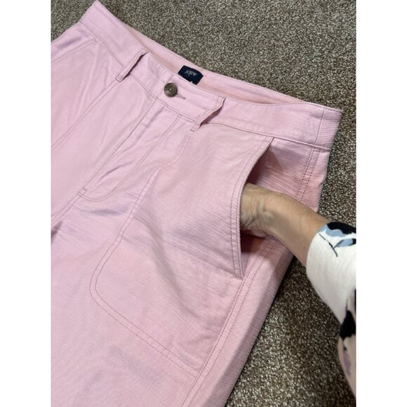 J. Crew Women’s Cotton Pants High Rise Pink Garment-Dyed Foundry Size 12 - Picture 10 of 15